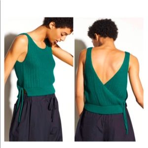 VINCE  Green Crossover Cotton Tank Top Size XS LIKE NEW